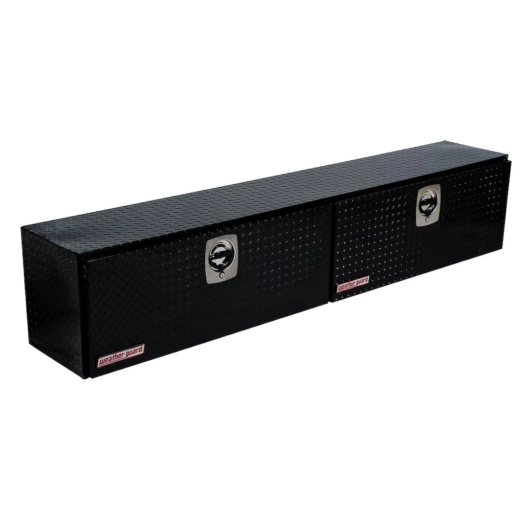 390-5-02 – WEATHERGUARD Tool Box, Side Mount 2 Doors Diamond Tread Black Aluminum 90-1/4 Inch Length x 13-1/4 Inch Wi...